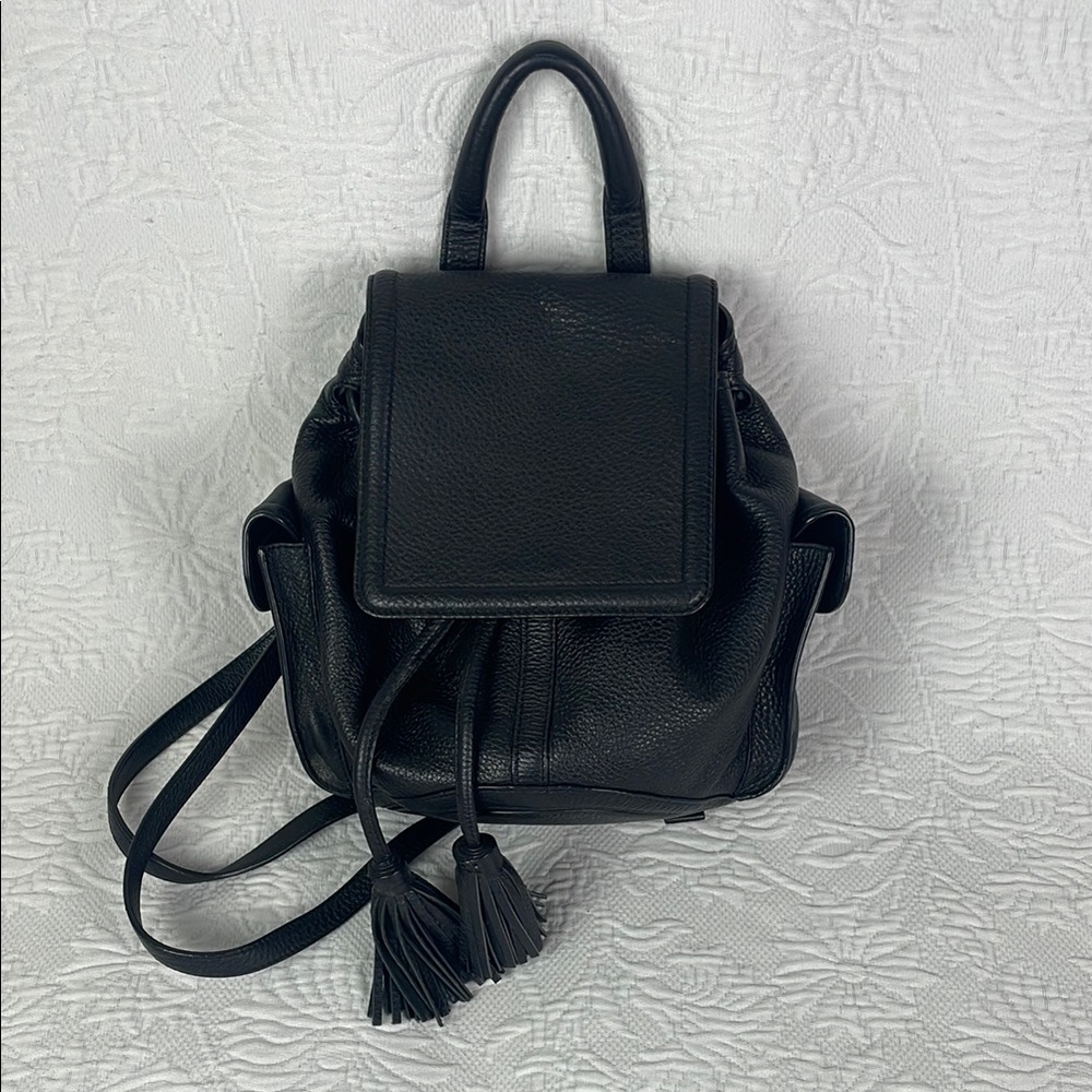 Aritzia Wilfred Free Black Leather drawstring Backpack